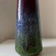 Vase tube en céramique flammé vintage 1970 signé