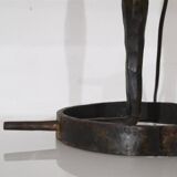 Brutalist hammered iron lamp from the 1950s.