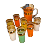 Orange service, 7 glasses and 1 carafe
