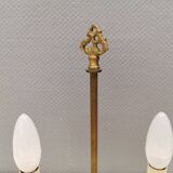 Very old Danish table lamp in brass and metal. 1930-1950s