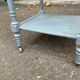 Henri II bedside table in solid grey wood and marble
