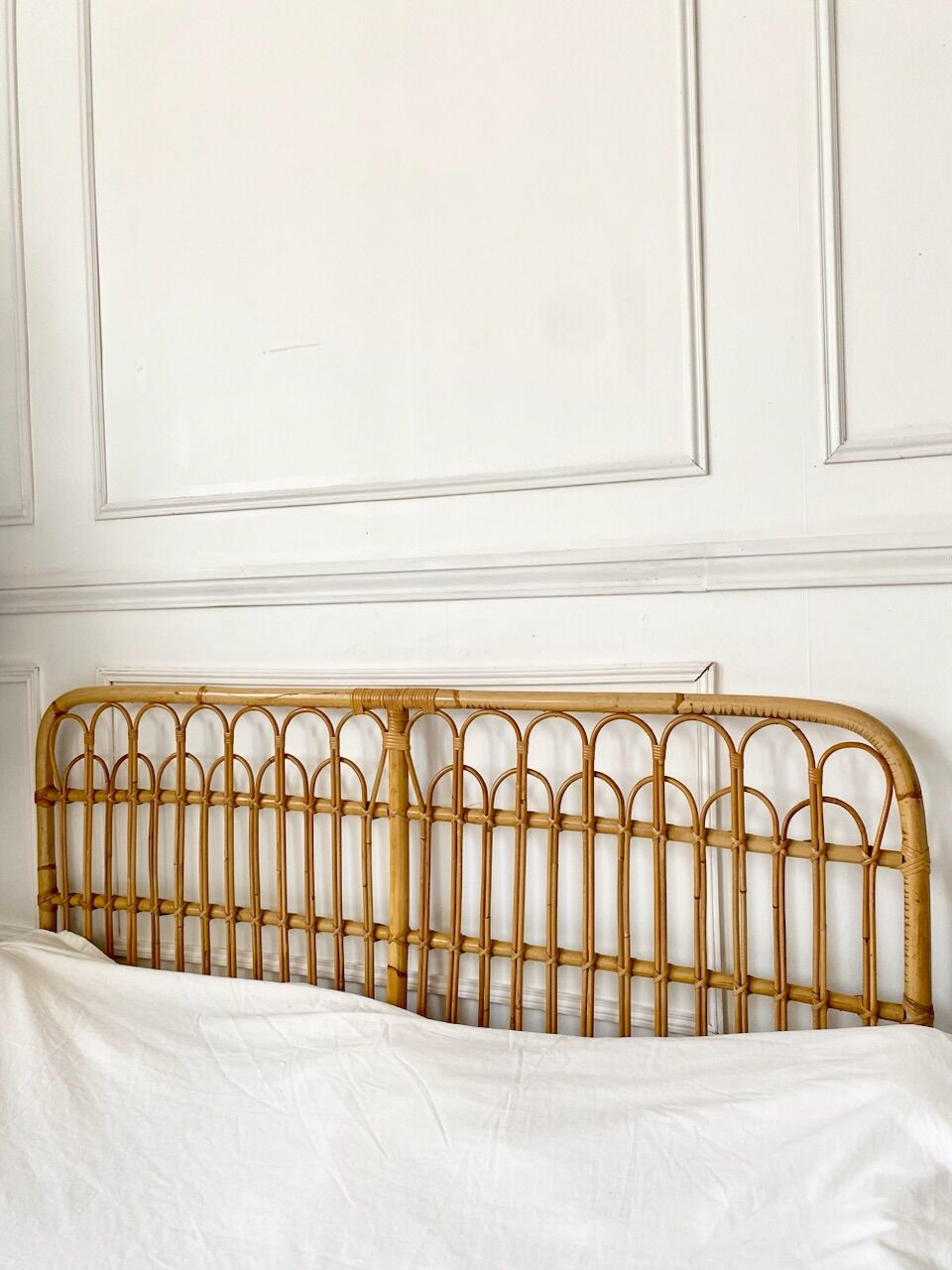 Vintage rattan bed two people