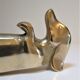 Dachshund solid brass vintage zoomorphic paperweight 60s-70s