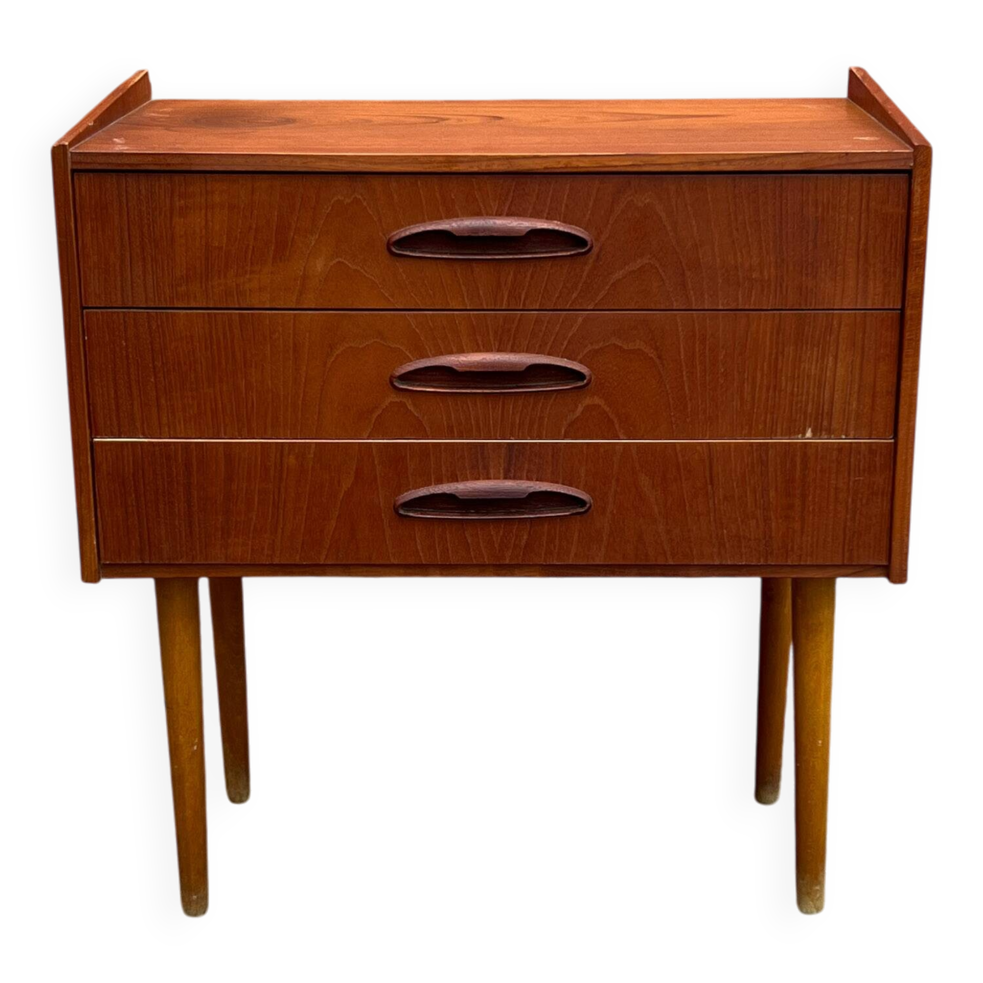 Commode en teck vintage danoise / table de nuit, moderne du milieu du siècle, 1960
