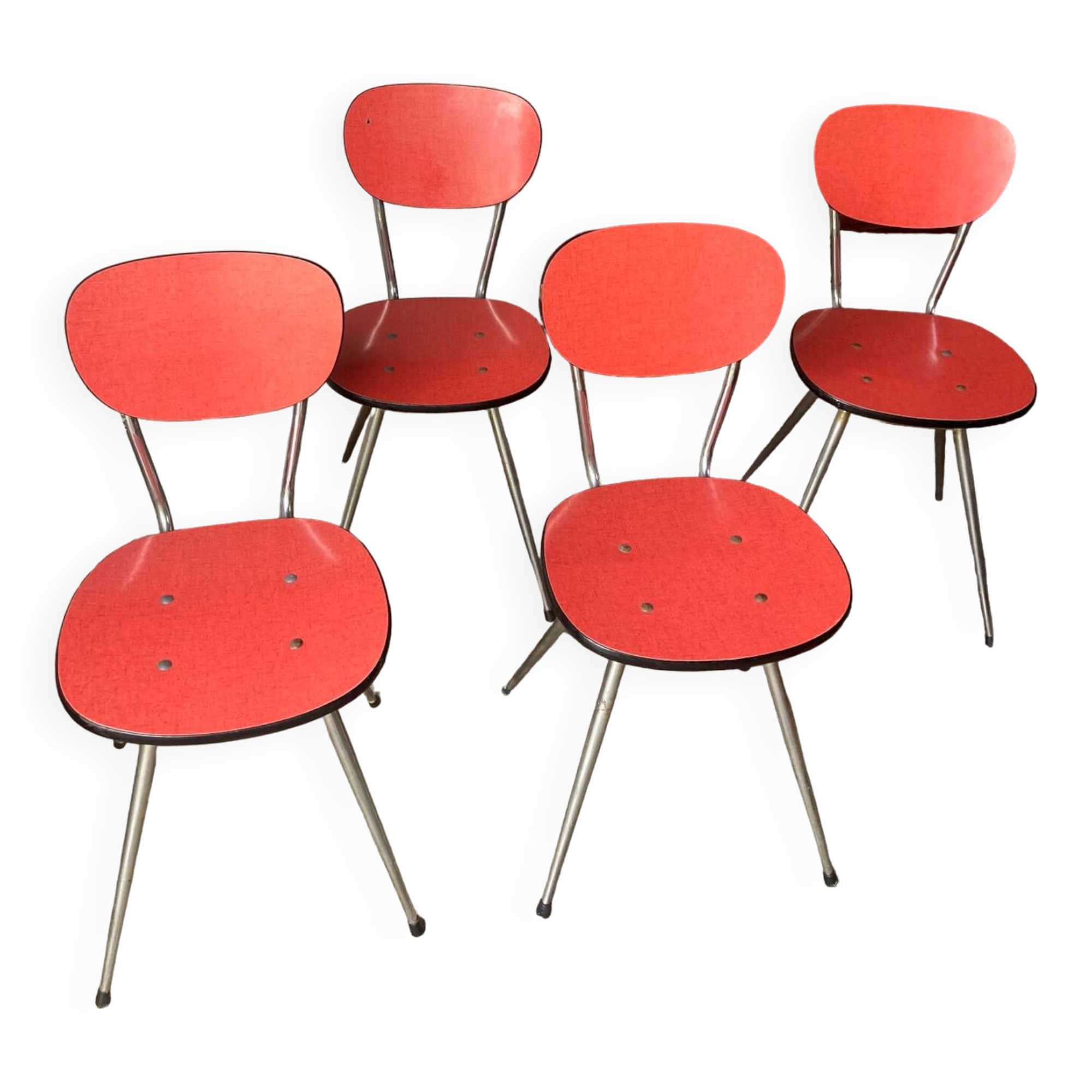 Red formica chairs