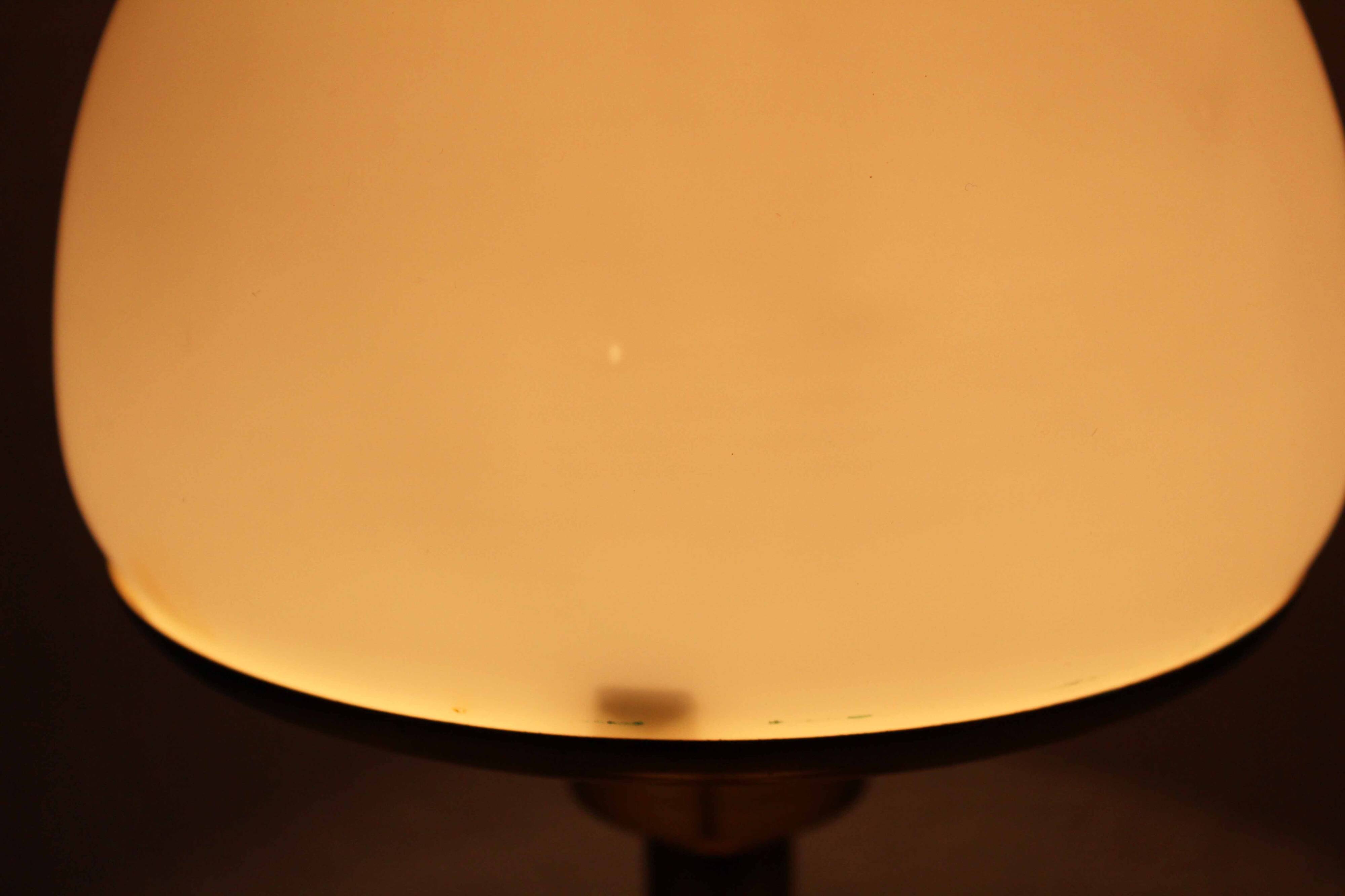 Brass and opaline glass table lamp 1980