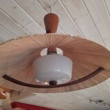 Teak and sisal light/hanging lamp from the 60s/70s
