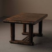 Table Art déco en chêne – France, années 1930–1940