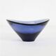 Handcrafted blue glass fruit bowl by Per Lütken for Holmegaard, 1950s