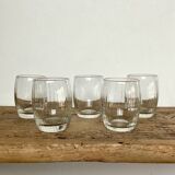 5 small vintage ribbed glasses