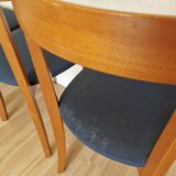 Set of 4 Calligaris Dining Chairs: Mid-Century Italian Design, Blue Fabric