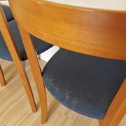 Set of 4 Calligaris Dining Chairs: Mid-Century Italian Design, Blue Fabric