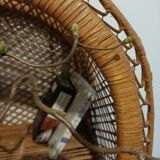 Round rattan shelf
