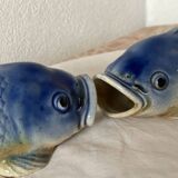 2 fish slip vases