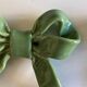 Set of 6 ribbon knife holders in green glazed earthenware 1980