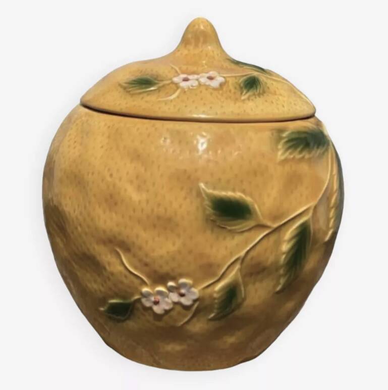 Ceramic lemon slip candy jar