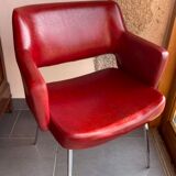 Red armchair 60s in skai