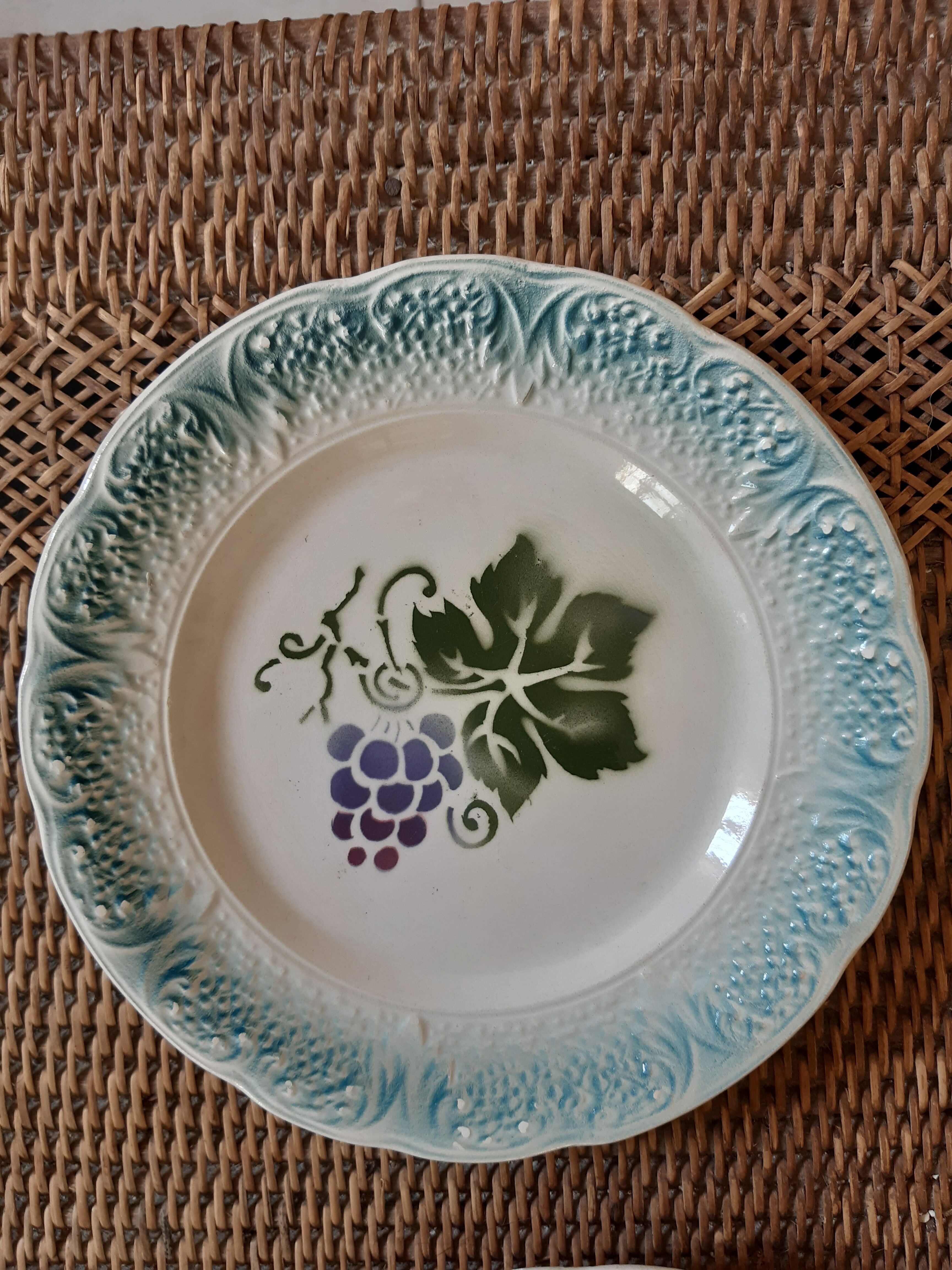 Lot de 6 assiettes barbotine