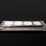 Posacenere e soprammobile in plexiglas e acciaio di Newsilverfox anni '70