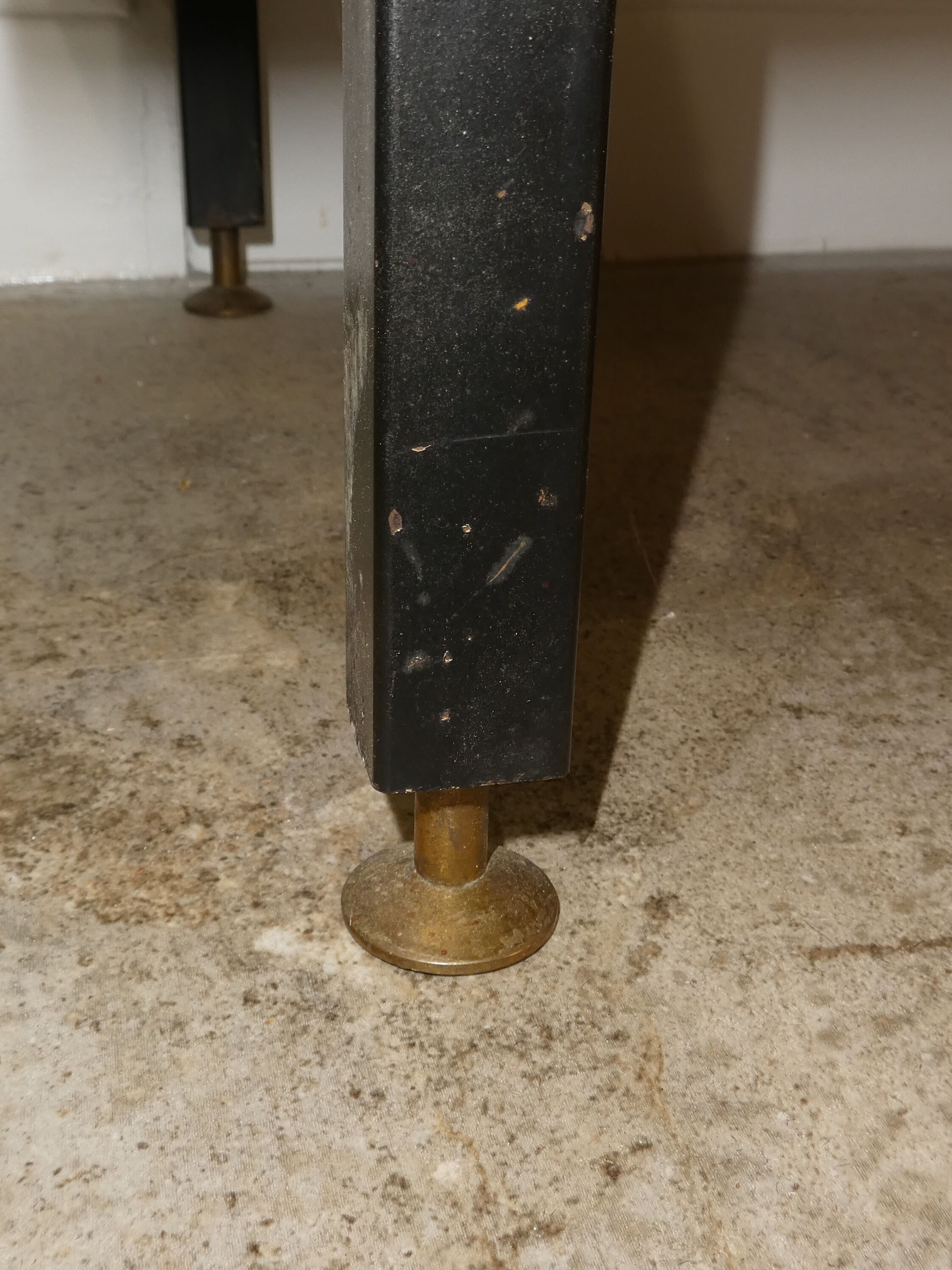 Vintage 1950s teak chest of drawers in metal