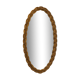 Oval mirror in rattan 1960s - 70x38cm