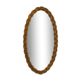 Oval mirror in rattan 1960s - 70x38cm