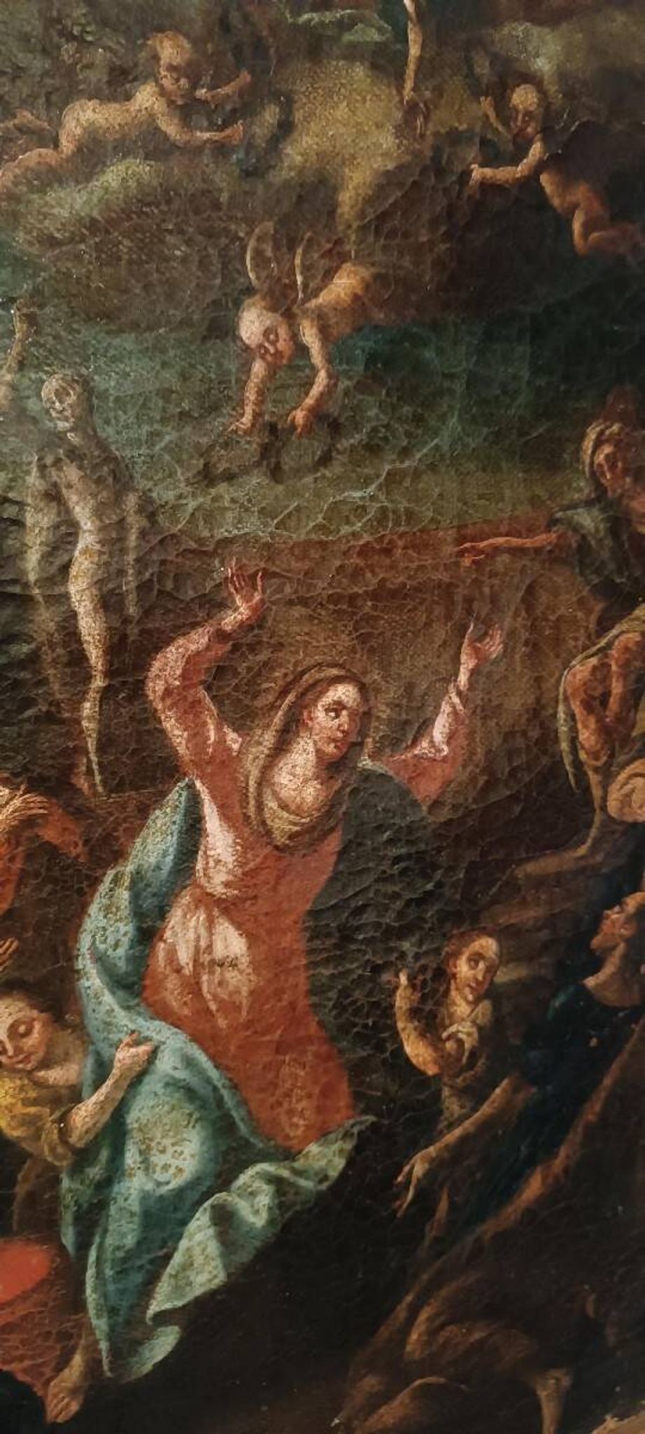 Antique painting - oil on canvas - Assumption of the Virgin, 18th century