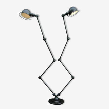Double Industrial Graphite Floor Lamp 8-arm Jieldé by Jean Louis Domecq France 1960