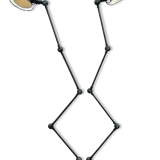 Double Industrial Graphite Floor Lamp 8-arm Jieldé by Jean Louis Domecq France 1960