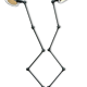 Double Industrial Graphite Floor Lamp 8-arm Jieldé by Jean Louis Domecq France 1960