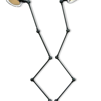 Double Industrial Graphite Floor Lamp 8-arm Jieldé by Jean Louis Domecq France 1960