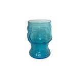 Vintage Vemam lemonade set in embossed blue glass, Italy