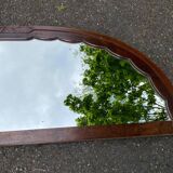 Art Deco concave carved arch mirror to place in solid wood