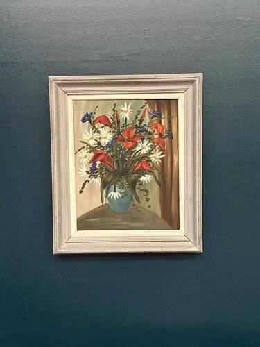 Original Oil on Panel “Bloomer” by Hartiviq Dated 1954 Vintage & Framed 57×66cm