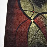 Vintage area rug, mid century, 1960s, abstract psychedelic design, wool rug, low pile rug