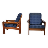 Ensemble de fauteuils design danois, teck, milieu du siècle, design Scandi, années 1970