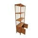 Bamboo and wicker bookshelf, vintage boho-chic from the '70s.
