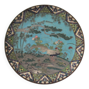 Plat en émaux cloisonnés, - chine