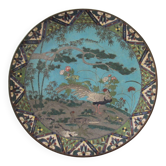 Plat en émaux cloisonnés, Chine 19è siècle