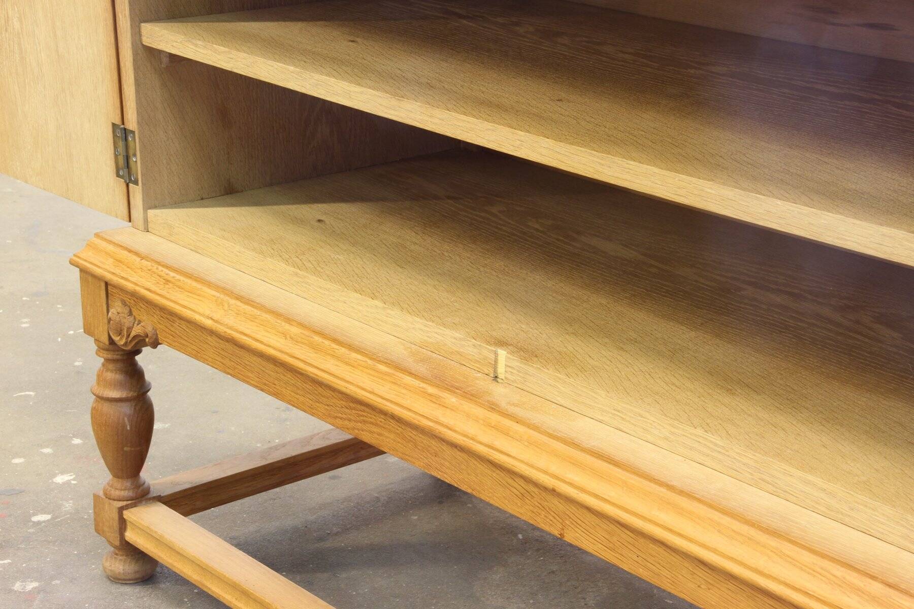 Vintage low sideboard in oak by Henning Kjærnulf, 1960s