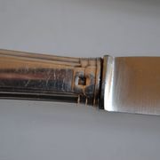 12 art deco table knives silver metal 25 cm monogram AR