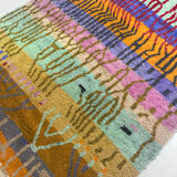 Tapis berbère marocain Boujaad multicolores à motifs 2,96x1,96m