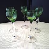 5 Verres à liqueur en verre soufflé