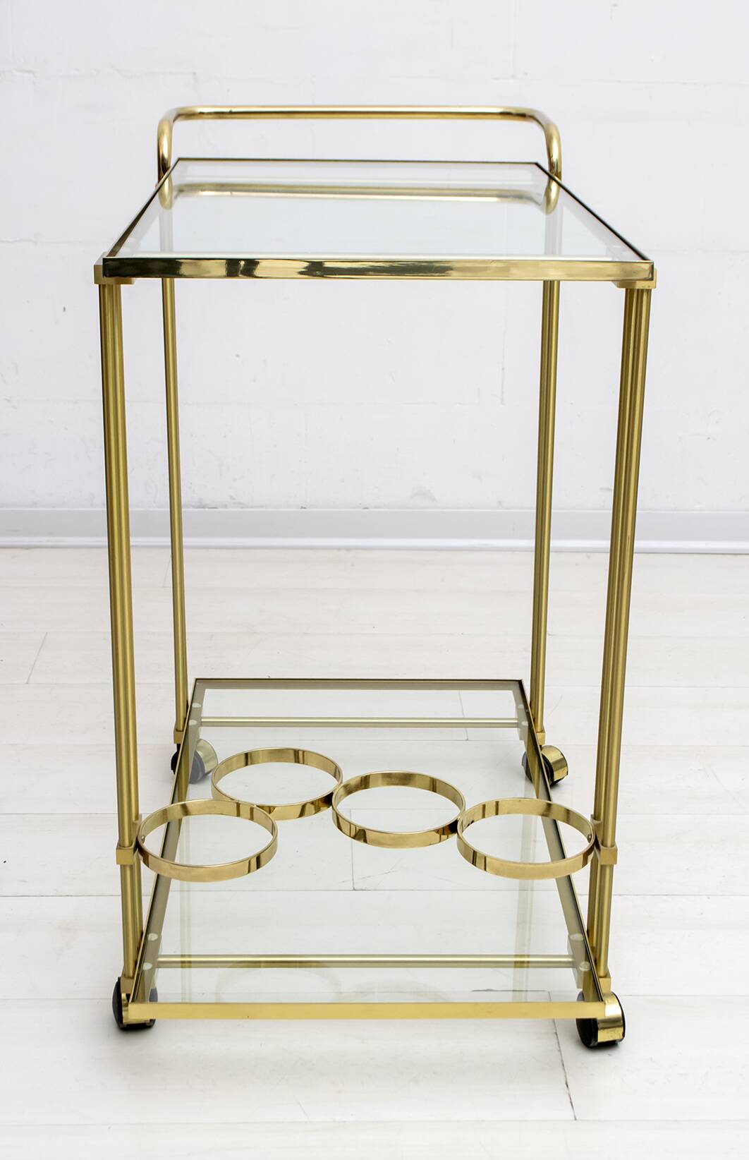 Mid-Century Modern Italian Brass Bar Cart, 1970s