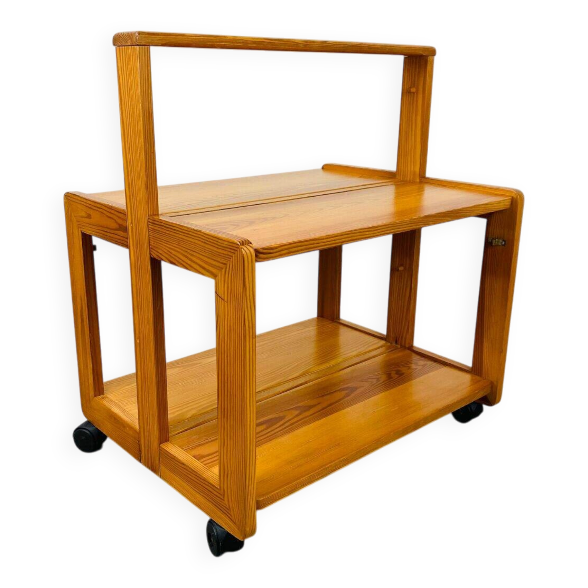 Scandinavian pine side table from the 1970s, foldable.