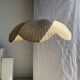 Large suspension or lampshade in flat woven tulip flower rattan H35 D