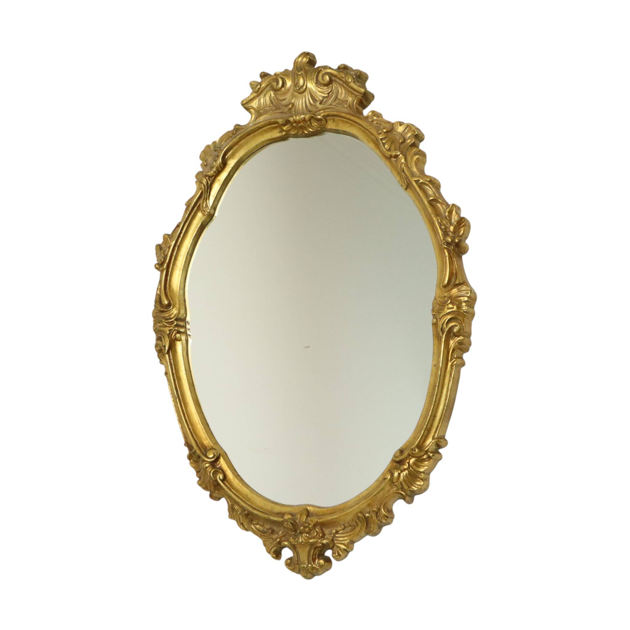 French Classical Gold Mirror Baroque Style Acanthus 76cm