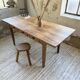 1950s pine and oak farmhouse table with multiple drawers