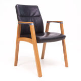 A Set of Four Sven Christiansen for Sven Fulcrum Leather Office Armchairs