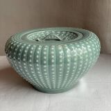 Superb Korean celadon flat soup tureen with its lid